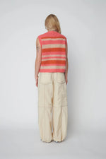 Stella Nova Striped Sleeveless Knit - Sunshine Orange