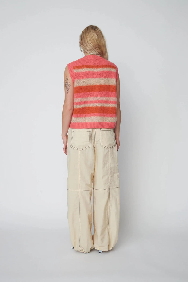 Stella Nova Striped Sleeveless Knit - Sunshine Orange