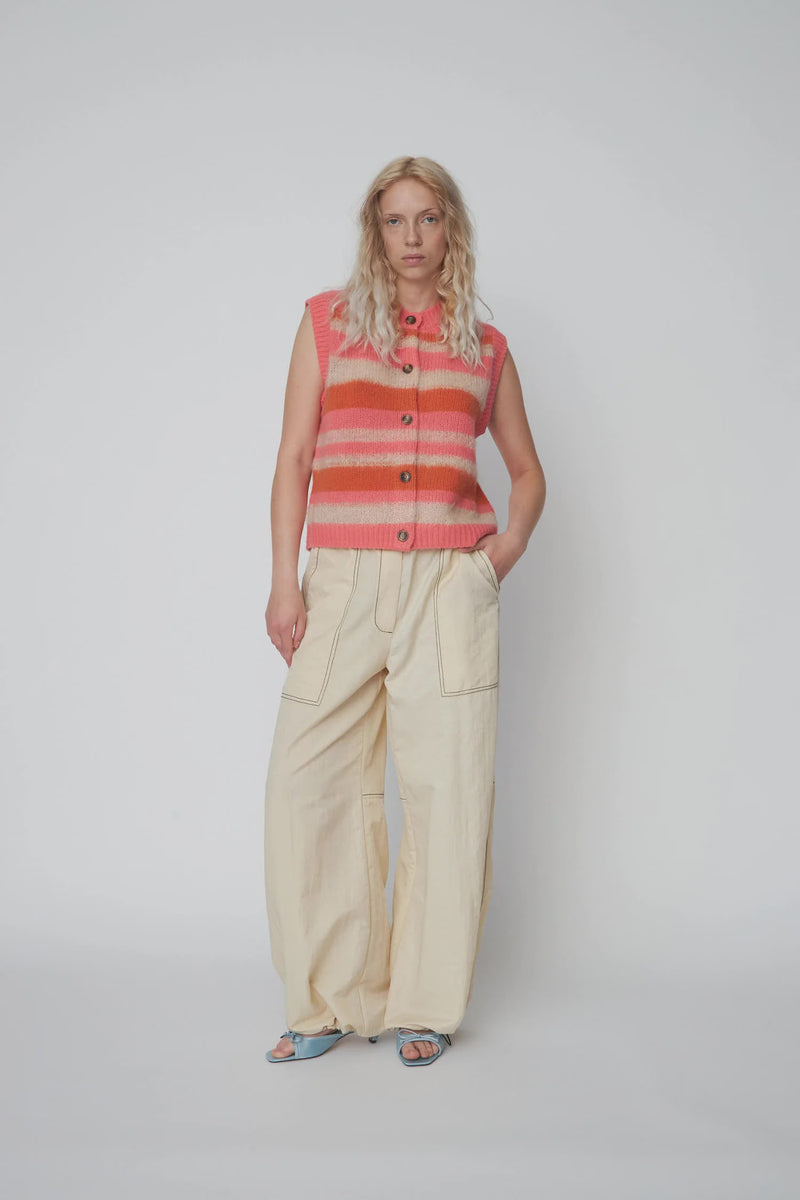 Stella Nova Striped Sleeveless Knit - Sunshine Orange