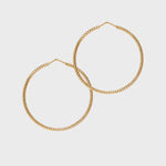 Roma Medium Diamond Cut Hoop Earrings - Gold