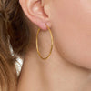 Roma Medium Diamond Cut Hoop Earrings - Gold