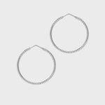 Roma Small Diamond Cut Hoop Earrings - Silver