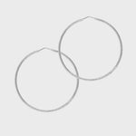 Roma XLarge Diamond Cut Hoop Earrings - Silver