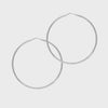 Roma Large Diamond Cut Hoop Earrings - Silver
