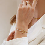 Scream Pretty Tennis & Curb Chain Bracelet with T Bar Clasp - Gold Plated