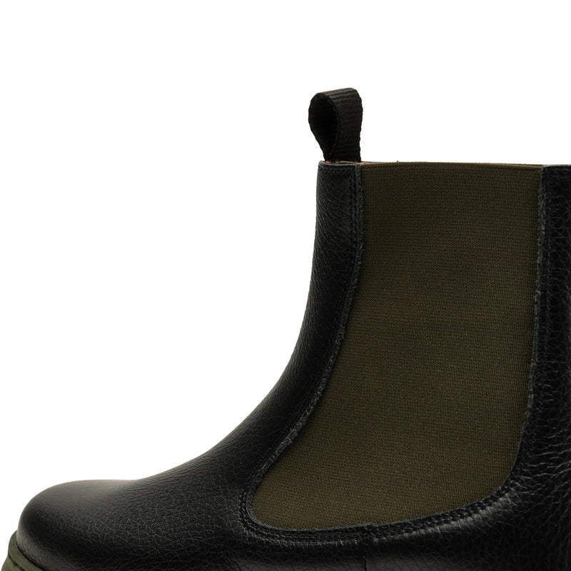 Shoe The Bear Tove Chelsea Boot Leather - Black/Khaki