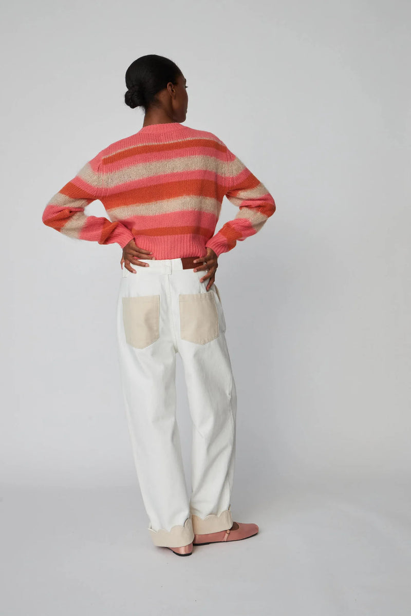 Stella Nova Two Toned Cotton Pants - Denim Moon