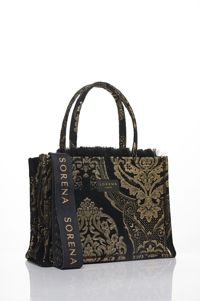 Sorena Xrysalida Medium Tote Bag - Black/Gold