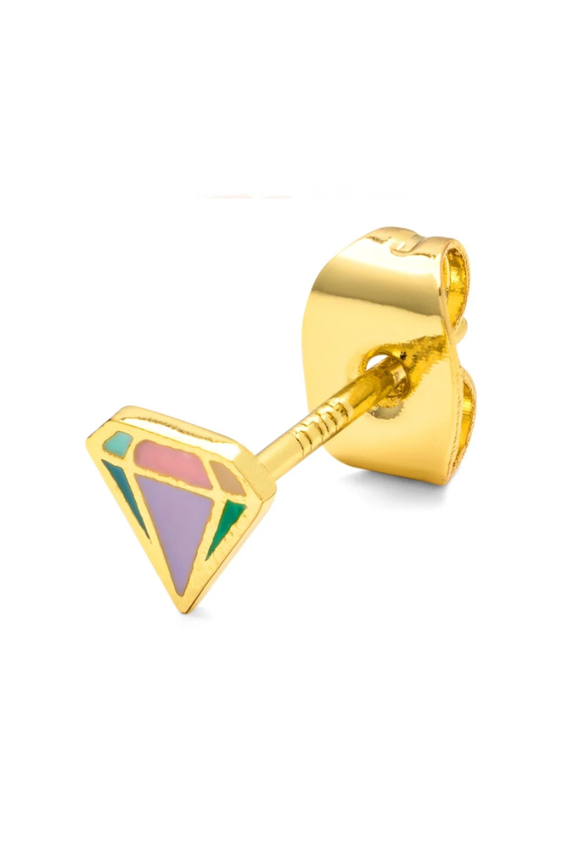 LULU Copenhagen Diamond Cut Small Earring - Gold Multi