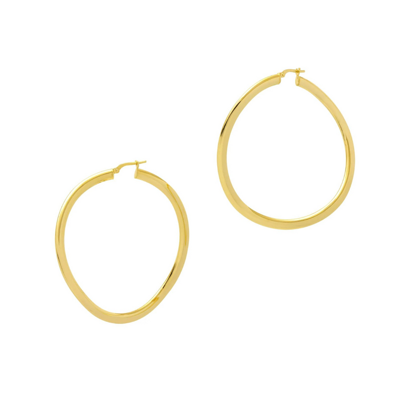 The Hoop Station Shiny Wave Hoops - Gold