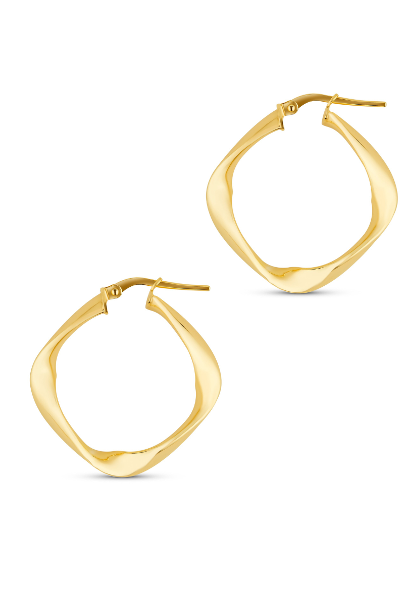 The Hoop Station Square Tiny Small Hoops - Gold