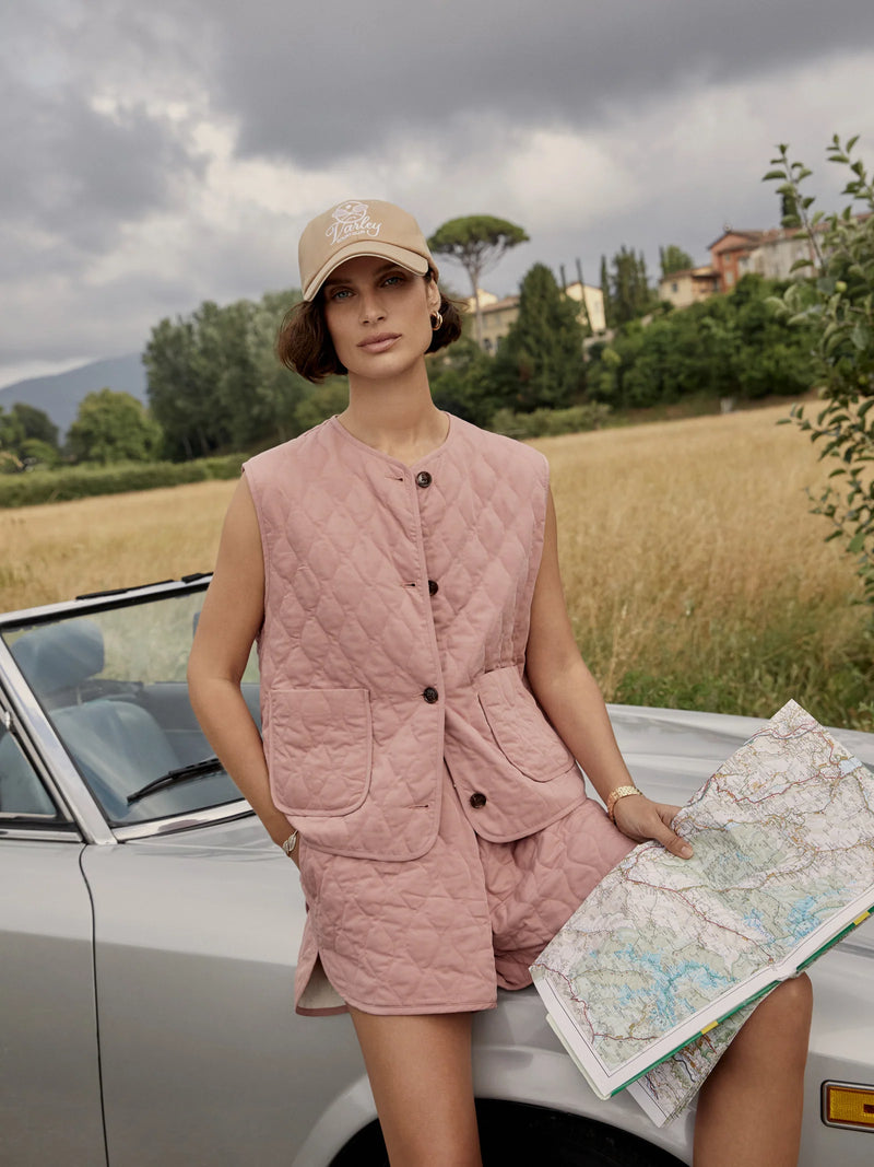 Varley Karla Quilted Gilet - Ash Rose