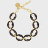 Vanessa Baroni Turtle Necklace Short -  Dark Brown Marble