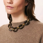 Vanessa Baroni Turtle Necklace Short -  Dark Brown Marble