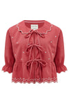 Seventy + Mochi Ana Tie Blouse - Vintage Red
