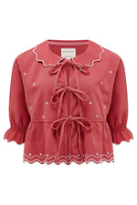 Seventy + Mochi Ana Tie Blouse - Vintage Red