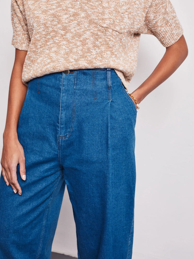 Vivere Waverley Barrel Leg Denim Jeans - Blue