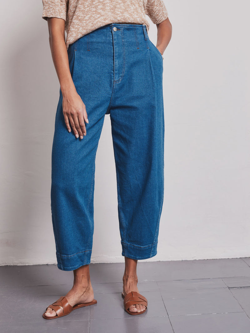 Vivere Waverley Barrel Leg Denim Jeans - Blue