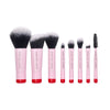 Donna May London 8-Piece Travel Makeup Brush Set Case - Red