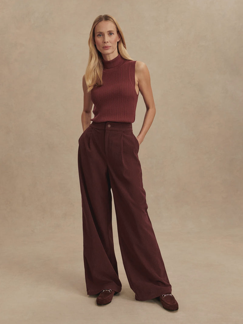 Varley Floris Wide Leg 29.5 Trouser - Decadent Chocolate