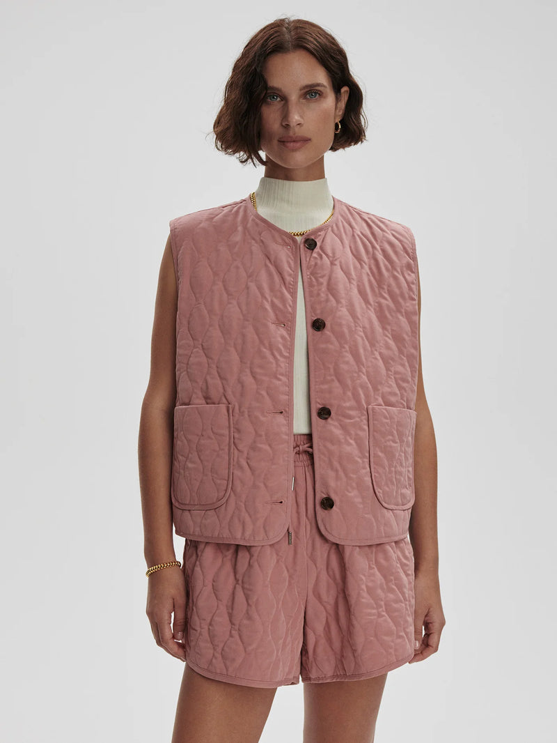 Varley Karla Quilted Gilet - Ash Rose