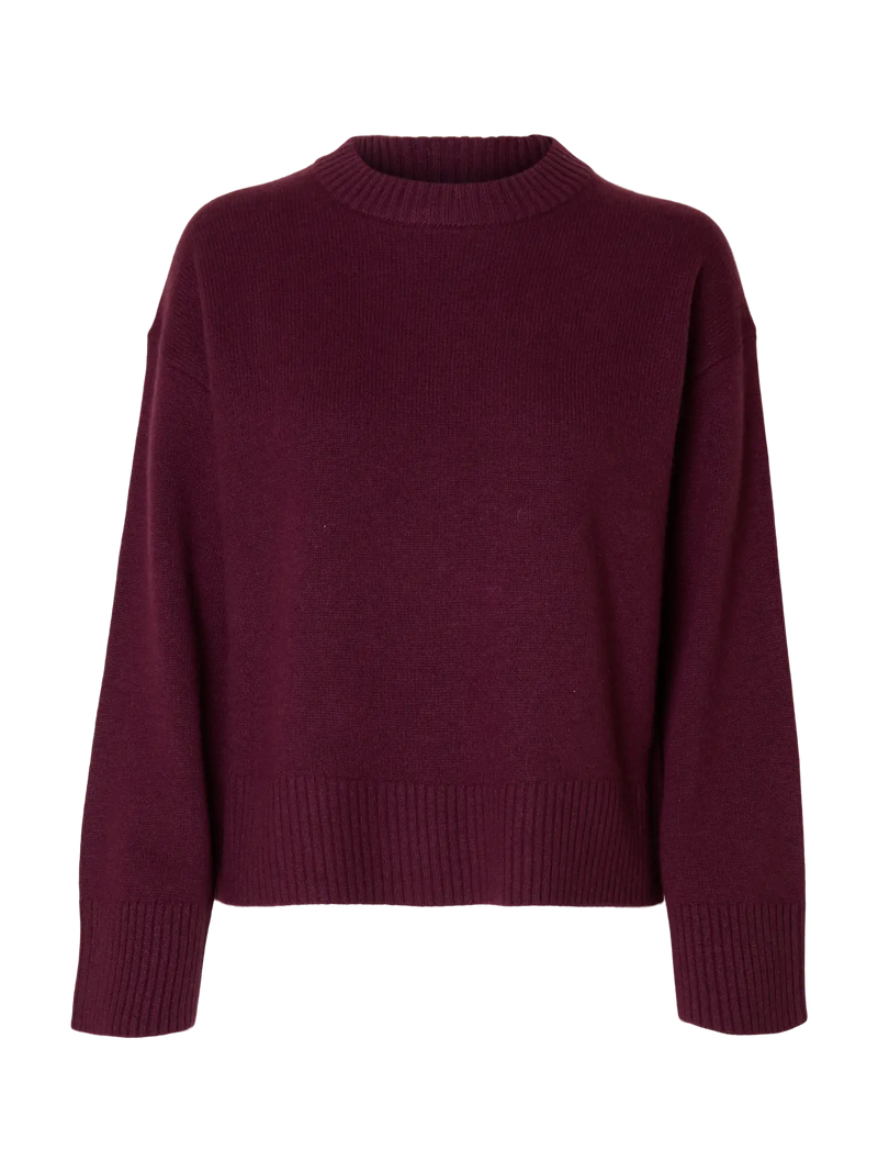 Selected Femme Cille Cashmere Blend Knit Pullover - Fig