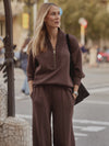 Varley Sally Half Zip Sweat - Coffee Bean Marl