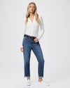 Paige Brigitte Straight Leg Raw Hem Jeans - Whatever Distressed