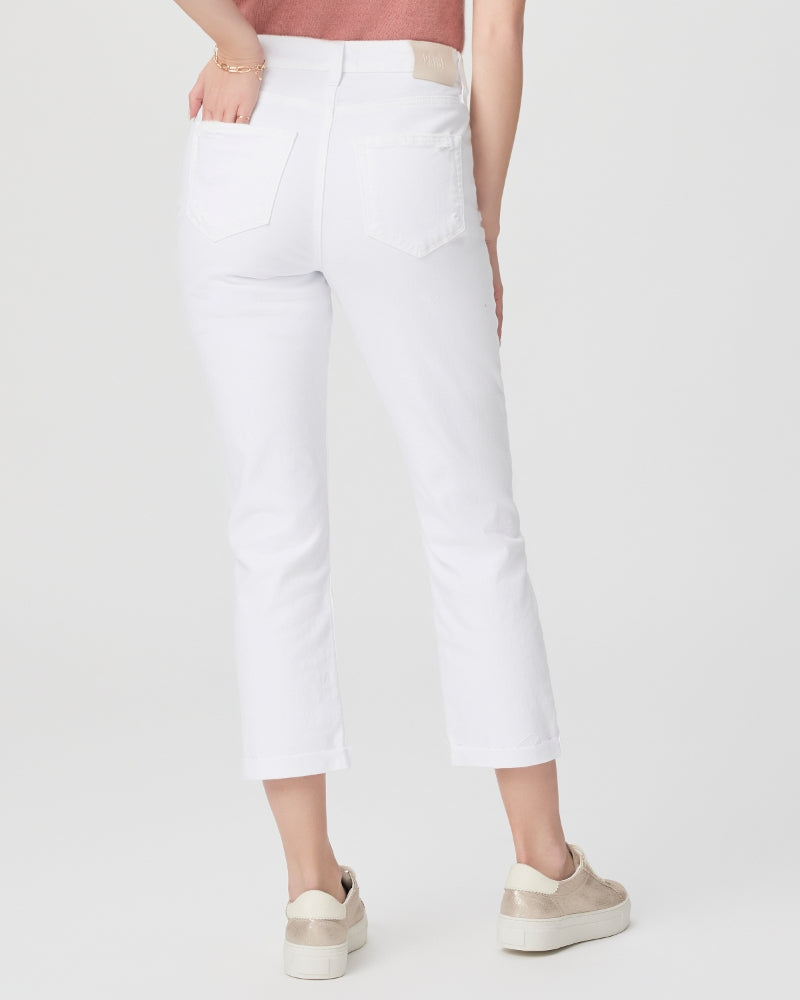 Paige High Rise Brigitte Raw Hem Jeans - White Noise Distressed