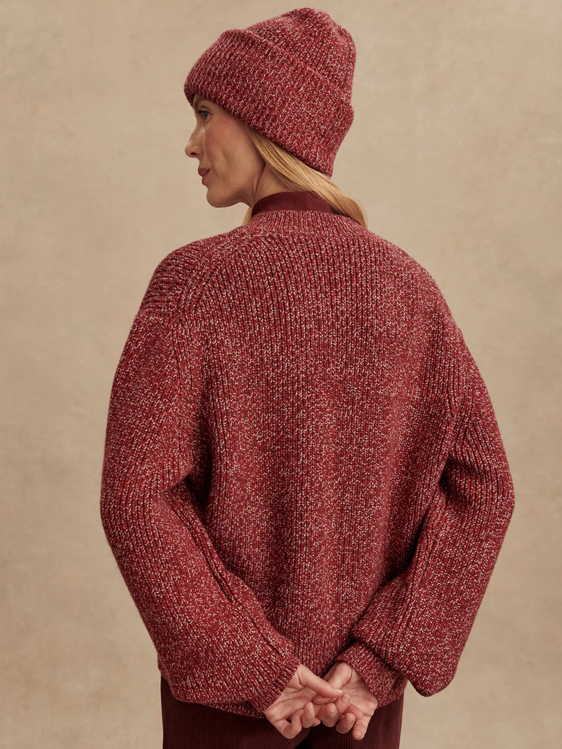 Varley Patricia Rib Cardigan - Red Flecked