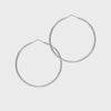 Roma Medium Diamond Cut Hoop Earrings - Silver
