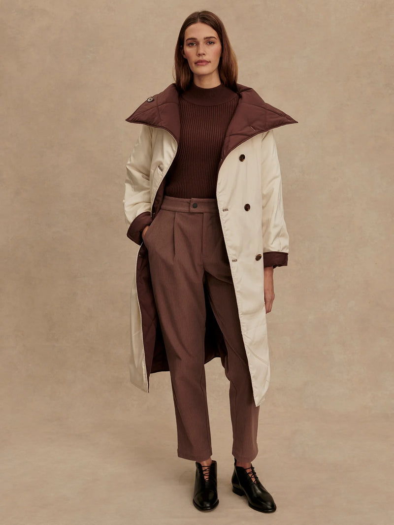 Varley Annalise Reversible Wrap Coat - Deep Mahogany