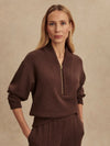 Varley Sally Half Zip Sweat - Coffee Bean Marl