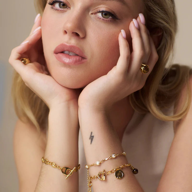 Orelia Mariner Chain T-Bar Bracelet - Gold