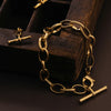 Orelia Oval Link T-Bar Drop Bracelet - Gold