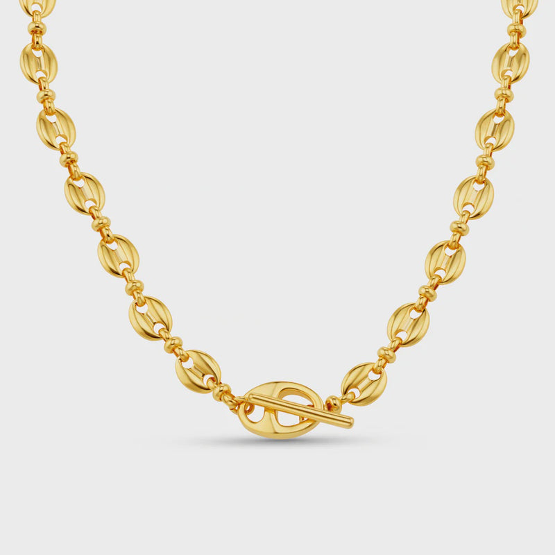 Orelia Mariner Chain T-Bar Necklace - Gold