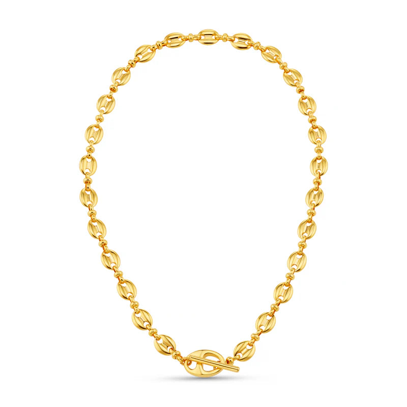 Orelia Mariner Chain T-Bar Necklace - Gold