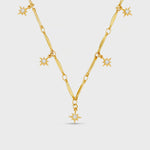 Orelia Crystal Starburts Multi Charm Drop Necklace - Gold Plated