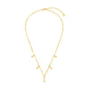 Orelia Crystal Starburts Multi Charm Drop Necklace - Gold Plated