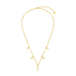 Orelia Crystal Starburts Multi Charm Drop Necklace - Gold Plated