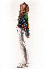 Wild Disco Metallic Trousers - Silver