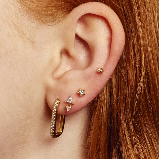 Scream Pretty Diamond Drop Single Flat Back Earring - Gold