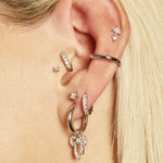 Scream Pretty Sparkling Moon Single Flat Back Earring - Gold