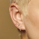 Scream Pretty Clear Stone Single Flat Back Earring - Gold
