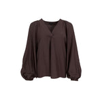 Black Colour Luisa Blouse - Coffee