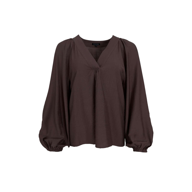 Black Colour Luisa Blouse - Coffee