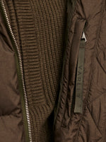 Varley Katya Long Down Puffer Coat - Dark Olive Metallic