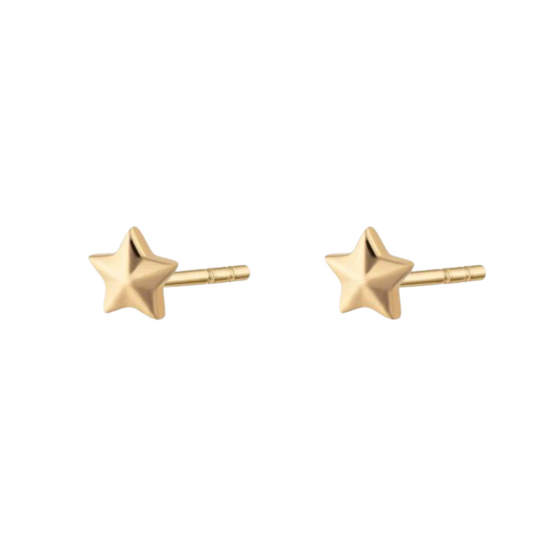 Scream Pretty Faceted Star Stud Earrings - Gold Plated