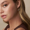 Orelia Semi Precious Tiger's Eye Drop Hoop Earrings - Gold