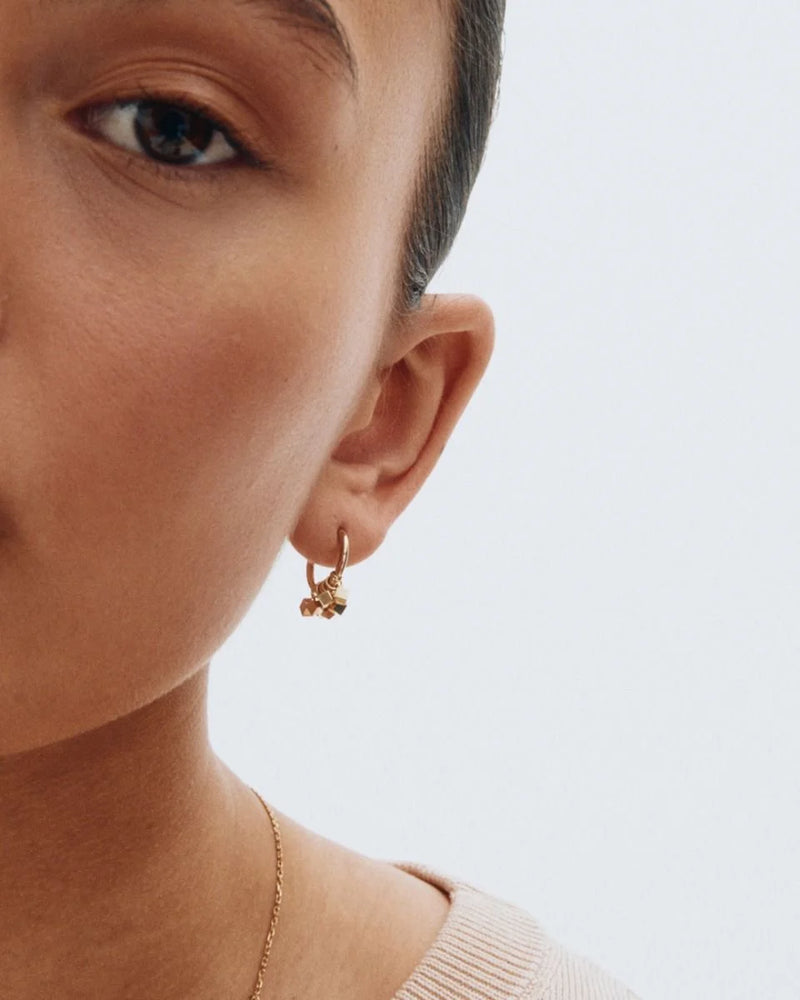 Edblad Dice Hoops Earrings - Gold